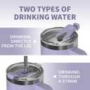40 oz Tumbler with Handle,Tumbler with Lid and Straw,Double Wall Insulated Cup Stainless Steel Travel Mug(Cold for 34 Hours),Water Bottle for Iced Tea,Coffee,Cold Beverages(Purple)