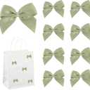 AIMUDI 150 PCs Small Sage Green Bows 1.2'' Satin Bows for Gift Wrapping Mini Bow for Treat Bags Cakes Balloons Gift Boxes Envelopes Wedding Baby Shower Birthday Party Decoration