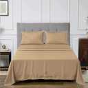 CASA LINEN Short Alaskan King 4pc Bed Sheet Set 1000 Thread Count Luxury Softest Bedding Sheet Set Upto 15" Deep Pocket 100% Egyptian Cotton Taupe Solid