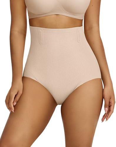 Vertvie Tummy Control Shapewear Shorts for Women Butt Lifting Body Shaper Shorts High Waisted Seamless Girdles Under Dress, Beige, M
