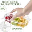 TOFLEN Disposable Sturdy Plastic Hinged Food Containers with Clear Lids (40 Pack) Clamshell Take Out Loaf Containers 7.2x4.7x3 Inches To Go Dessert Box Cake Slice Salad Pastry Sandwich Container