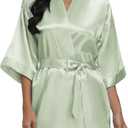 Women's Pure Short Silky Robes Bridesmaid Bride Party Satin Robes Sleepwear
