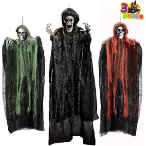 JOYIN Halloween Hanging Grim Reapers (3 Pack), One 47 and Two 35 Grim Reapers, Halloween Skeleton Flying Ghost for Haunted House Prop Dcor, Outdoor Indoor Decor