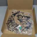 Gemseek 12 Inch Black Metal Butterfly Wall Art Decor, Boho Moon Butterfly Silhouette Wall Sculpture for Living Room Bedroom Bathroom Decoration Home Accents