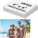 4x6 Photo Sleeves 100 Pcs, Acid-Free Archival Quality - Crystal Clear Photo Storage Protectors for Photos, Postcards, Recipe Cards & Family Photo Albums (3.94 Mil Extra Thick)