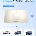 [2025 Upgrade] Coverado Windshield Sun Shade, UPF80+ Sunshade for Car Windshield Blocks Heat & UV Rays, Thickened Vinyl Coating Keep Cool Protect Interior, M 57x32 for Sedans/SUVs