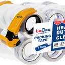 Heavy Duty Packing Tape for Moving Boxes - 1.88" x 360Yds (6 Rolls) Clear Moving Tape for Boxes, Secure Sealing for Cardboard, Bubble Wrap, Shipping Supplies (36, 36Rolls with 2 Metal Dispensers)