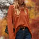 ANRABESS Women's Oversized Casual Loose Slouchy Scoop V Neck Batwing Long Sleeve Knit 2025 Fall Pullover Sweaters (S)