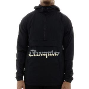 Champion mens Anorak Windbreaker (Medium, Black W/Shadow Script)