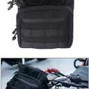 FVMOTO Universal Club Style Utility Molle Traveller Bar Handlebar T-Bar Bag Handle Bags, Fit For Harley Dyna Street Bob FXBB Softail Sportster, Tool Pouch Trunk Storage Bag, Black (DSCBB000-HD)
