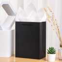 SHIPKEY 10 Pack Luxury Black Gift Bags with Gold Frame, 8.7'' Includes Tissue Paper&Handle, Perfect Thank You Favor Bags for Wedding, Groomsmen, Bridesmaid, Christmas Party, 5 Senses Gifts (8.7x3.9x7.1in/22x10x18cm)