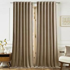 Timeper Taupe Velvet Curtains 96 inches 2 Panels, Light Blocking Curtains for Bedroom Living Room Thermal Insulated Luxury Super Soft Window Drapes,Back Tab & Rod Pocket,W52 x L96 inches