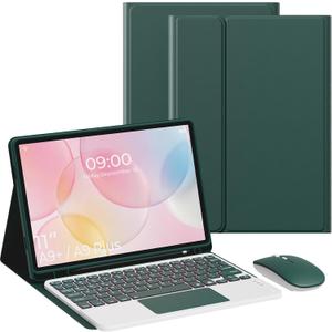 Keyboard Case for Samsung Galaxy Tab A11+ Plus 2025/A9+ 11’’ 2023-7 Color Backlit Detachable Tablet Keyboard Cover with Touchpad -Detachable Folio Keyboard Cover with Mouse.(Green)