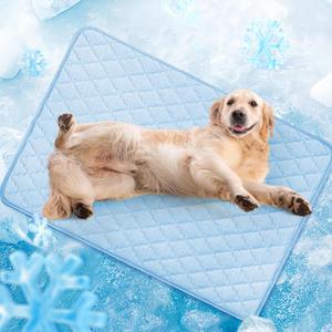 LOOBANI Dog Cooling Mat for Large Dog 48"x28" - Dog Cooling Mat for Dogs Cool Pad Durable Blanket Machine Washable, Pet Cool Mat for Outdoor, Indoor (Blue, 28"x48")