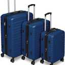 Amazon Basics 3-Piece Set (21", 26", 30"), Hardshell Suitcases With Wheels, Expandable For Up to 25% More Space, With Scratch-Resistant Surface, Four Multi-directional Wheels, Navy Blue