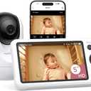 Momcozy Smart WiFi Baby Monitor with Camera and Audio, 5" 1080P Screen with Wall Mount, Motion & Cry Detection, Safe Fence, Clear Night Vision, 5000mAh Battery, 2-Way Talk, Photo & Video Recording