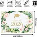 Avezano Floral Graduation Backdrop Flower Garland Graduation Party Decorations 2026 Congrats Grad Class of 2026 Photoshoot Background Prom Party Banner Supplies (10x7ft)