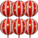 Carnival balloons Red and Pink Foil Balloons 22Luch for Circus Theme Party Decorations Retro Party Decor 6Pack