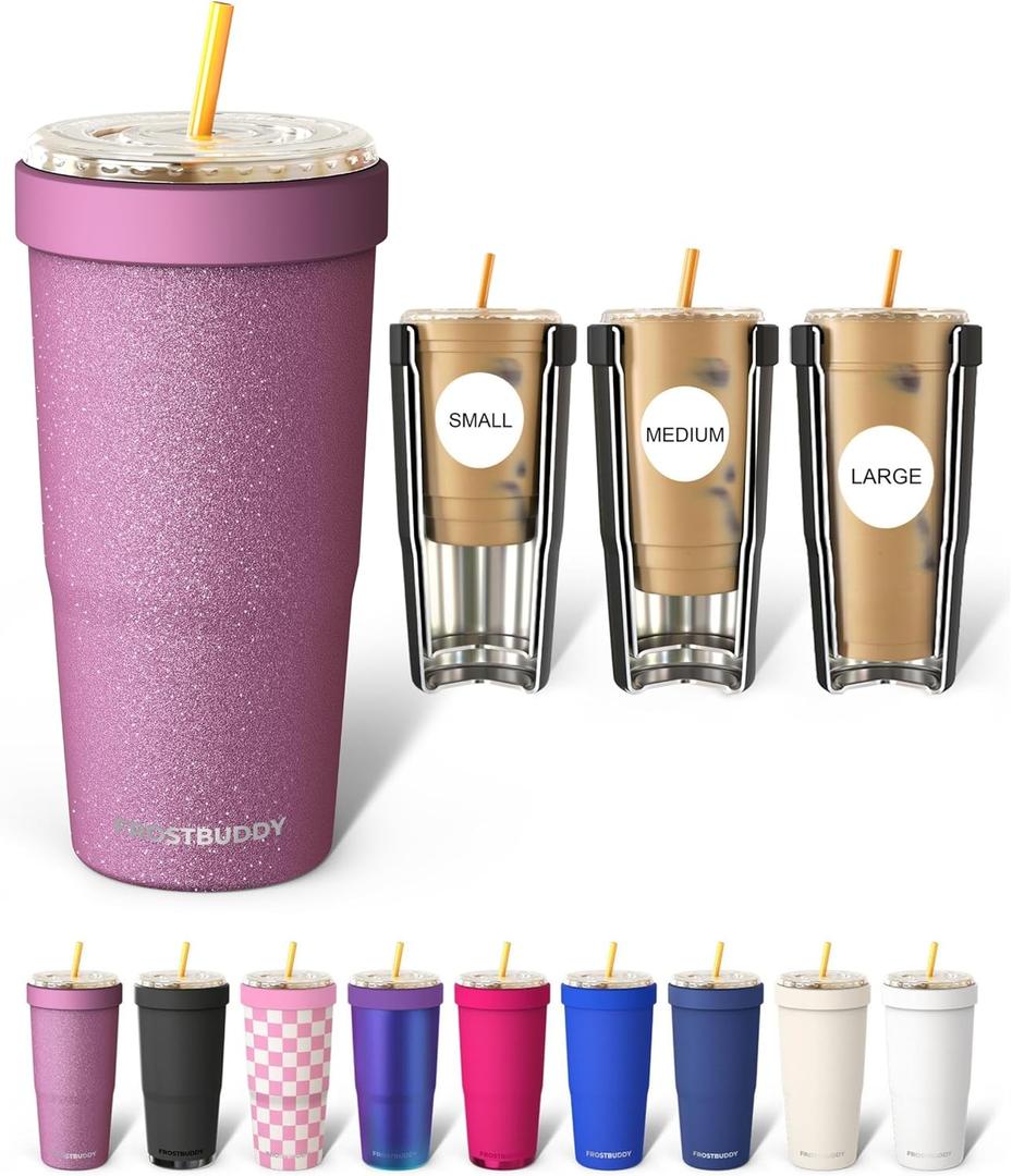 Frost Buddy Togo Buddy | 30 oz Stainless Steel Vacuum Insulated Tumbler | To Go Coffee Cup  Iced Coffee Cups, Iced Coffee Sleeve, Travel Mug, Thermal Cup for Hot & Cold Drinks, Dunkin Cup (Aurora)