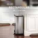 simplehuman 50 Liter / 13.0 Gallon Rectangular Kitchen Step Trash Can, Brushed Stainless Steel
