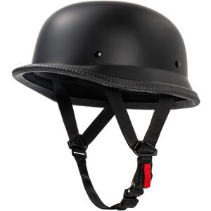 German Style Motorcycle Helmet, Thin Skull Cap Half Helmet for Adult Men Women, Novelty DOT Half Shell Helmet, Retro Half Face Helmet for Cruiser Scooter Chopper, DOT Approved