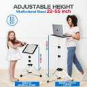 Projector Stand, 22 to 55 Inch Laptop Stand, Projector Tripod with Phone Holder, Tripod for Projector, DJ Equipment, Projector Stand for Outdoor Movies, Office, Home, Stage or Studio (White)