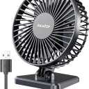 Gaiatop USB Desk Fan, Small But Powerful, Personal Portable Quiet 3 Speeds, Adjustable Mini Table Desktop fan for Cooling Home Office Car Summer Travel Gifts Black