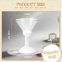 Plastic Martini Glasses 5oz 12 Pack, Vintage Cocktail Glasses with Crystal Texture High StemUnbreakable Coupe Glasses for Party (White)