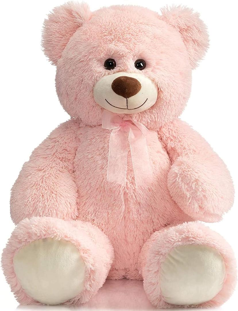 HollyHOME Big Teddy Bear Large Teddy Bear Stuffed Animal Birthday Valentines Day Plush for Kids and Girlfriend 36 inch Pink