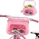 Kids Bike Accessories for Bike Handlebars, Bicycle Basket Front Fit Most Kids Knee Scooter Tricycle Balance Bikes, Bicycle Scooter Bag with Adjustable Shoulder Strap Gifts for Girls