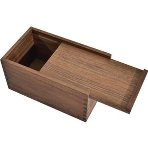 Wood Box with Slide Lid, Walnut Wooden Storage Box, 9.65'' x 5.71'' x 4.8'' Wooden Decorative Box for Keepsakes Valuables Accessories