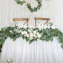 Ling's Moment Eucalyptus Garland for Table, 5.9ft Green Fake Eucalyptus Wreaths with Willow, 2pcs Real Touch Leaf Garland for Wedding Centerpieces Arch Rehearsal Dinner Bridal Shower