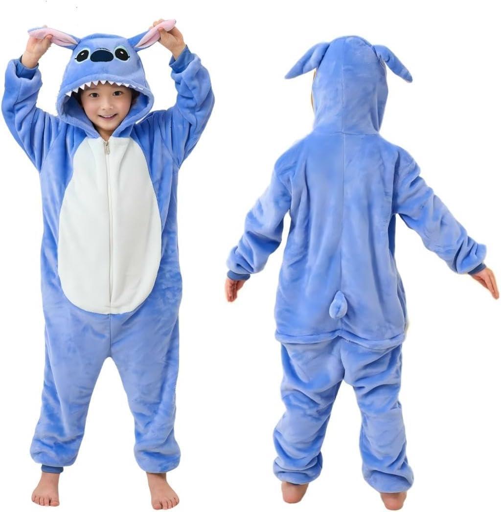 Kids Onesie Pajamas,Animal Cosplay Costumes Sleepwear Halloween Costumes for Girl (6-8 Years, Aaalan-1)