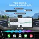 CarPlay Screen for Car Tablet Android Auto Smart Screen for Car, 4K Dash Cam Portable Car Play with 3 Channel Camera,10.26 Wireless Display with FM Radio Stereo Bluetooth 5.2, 32GB TF Card Black
