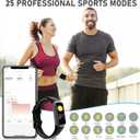 Fitness Tracker, Fitness Watch with 24/7 Heart Rate, Blood Pressure, Sleep Tracking, Calories, Activity Tracker with 1.1" AMOLED Screen, Waterproof Step Tracker for Android iPhones Women Men, Black