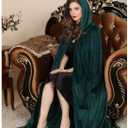 ROMASA Hooded Velvet Cape,Adult Full Length Cloak Costume for Halloween Cosplay Costumes (S)