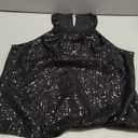 Sequin Tops for Women Sparkly Tops Sleeveless Halter Tank Concert Outfits Party Club Cocktail Vest Disco Clothes (X-Large, Black)