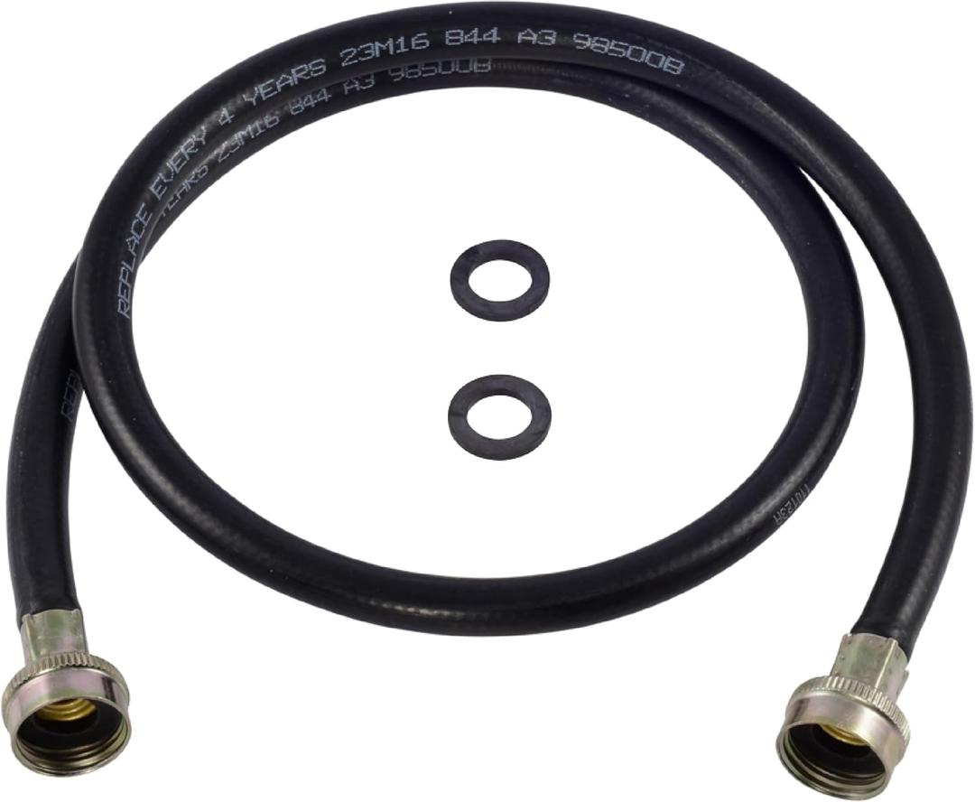 Eastman Washing Machine Drain Hose, 3/4 Inch FHT Connection, 4 Foot Black Rubber, 60321N
