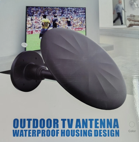 VHF UHF HDTV Outdoor Smart TV Antenna, Waterproof Housing Design, Black