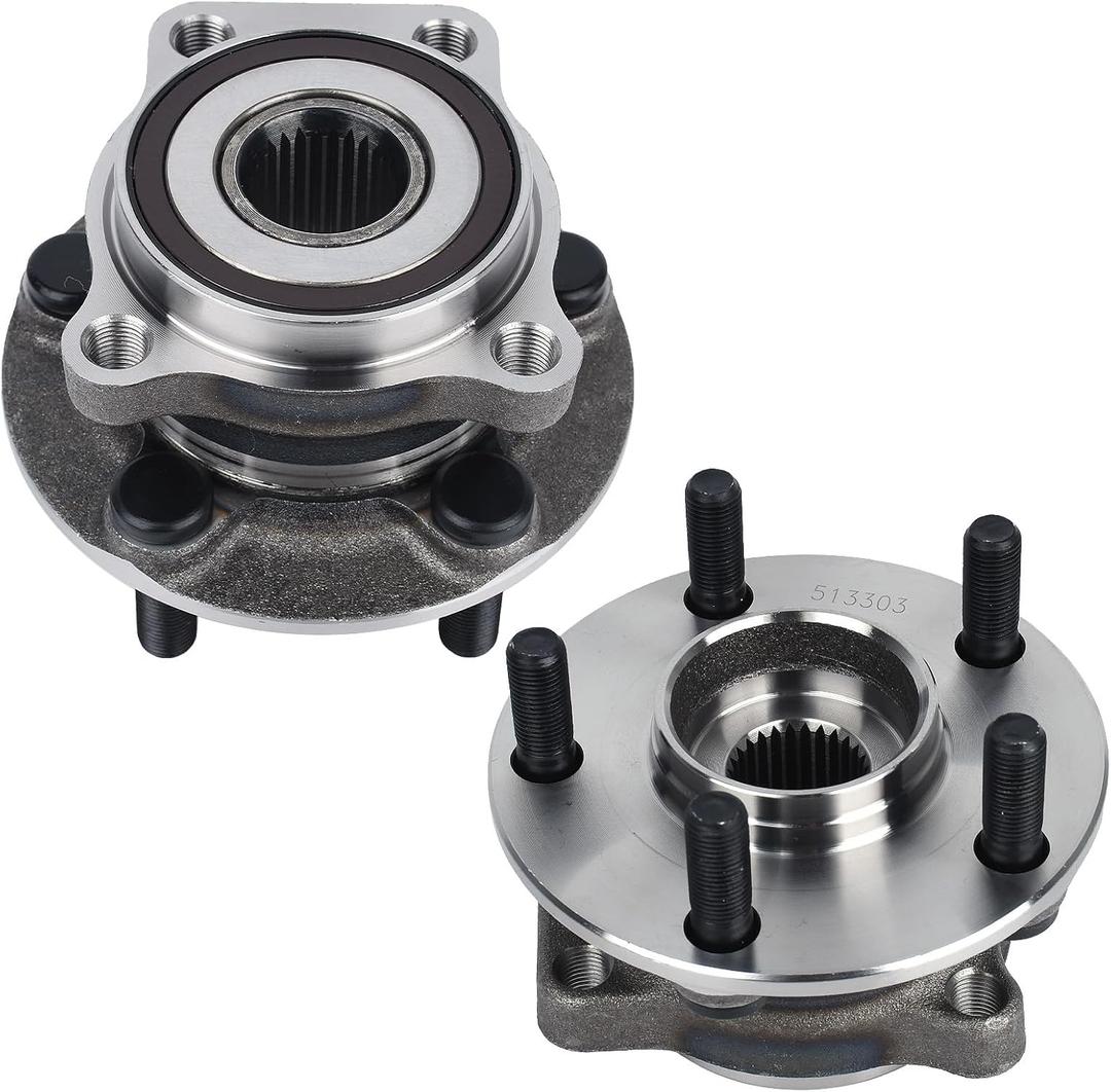 KUSATEC 513303 2pcs Front Wheel Bearing and Hub Assembly Compatible with 2008-2014 Subaru Forester Impreza 2013-2014 XV Crosstrek 2005-2014 Subaru Outback Legacy, 5 Lug Bolts w/ABS