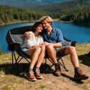 apollo walker Oversized Double Camping Chair for 2 Person - Extra Wide & Heavy Duty 600lbs Camp Couch with Dual Cup Holder & Carry Bag, Camping Loveseat for Outdoor, Lawn, Beach, Park, Double Regular