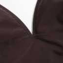 ZAFUL Women's Spaghetti Strap Tankini Swimsuits V Neck Tummy Control Tie Side Thong Bikini Swimsuits 2 Piece Bathing Suits (Brown, S)