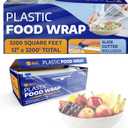 Reli. Plastic Wrap for Food (12" x 3200 SQ. FT. - Bulk Roll) Cling Wrap with Slide Cutter | Clear, Kitchen Use Plastic Wrap/Cling Film for Food Service | Microwave Safe