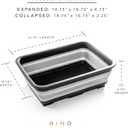 BINO Collapsible Wash Basin - Grey | Portable Dish Tub | Kitchen | Camping | Sink | Home Essentials | Baby Travel | Folding Dish Pan for Maximum Space Saving