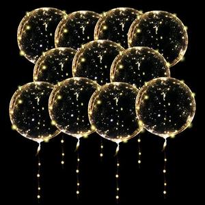 ComboJoy 20 Pack Led Balloons Light Up with Warm White Lights, Transparent Balloons and 20 Pcs Led Lights, Perfect Supply for Wedding, Birthday Party, Glow Stick Party