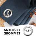 H.VERSAILTEX Linen Blackout Curtains 84 Inches Long 100% Absolutely Blackout Thermal Insulated Textured Linen Look Curtain Draperies Anti-Rust Grommet, Energy Saving with White Liner, 2 Panels, Navy