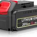 6.0Ah Replacement for Dewalt 20V Max Battery Compatible with Dewalt 20V Battery DCB200 DCB203 DCB204 DCB205 DCB206 N123283 N123282 DCD DCF DCG DCS DCK Series Cordless Power Tools