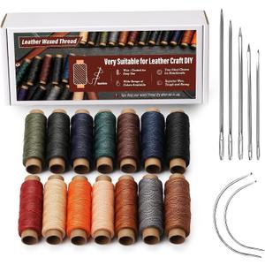0.55 mm Round Waxed Thread, 14 Colors 76 Yards Spool Wax Coated String, Leather Sewing Waxed Thread for Sewing, Stitching, Beading, Bookbinding, Braiding, Bracelet