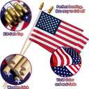 30Pcs 5x8 Inch Small American Flags on Stick US Wood Stick Flags with Kid-safe Spear Top American Flags for Outside 5x8 Memorial Day, 4th of July Independence Day Decorations Veterans Parades