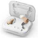Hearing Aids for Seniors, Rechargeable OTC Hearing Aids with Noise Reduction, Providing Clear Sound Quality and Comfortable Wearing for Adults Hearing Loss, Invisible In-Ear Design (Light White)